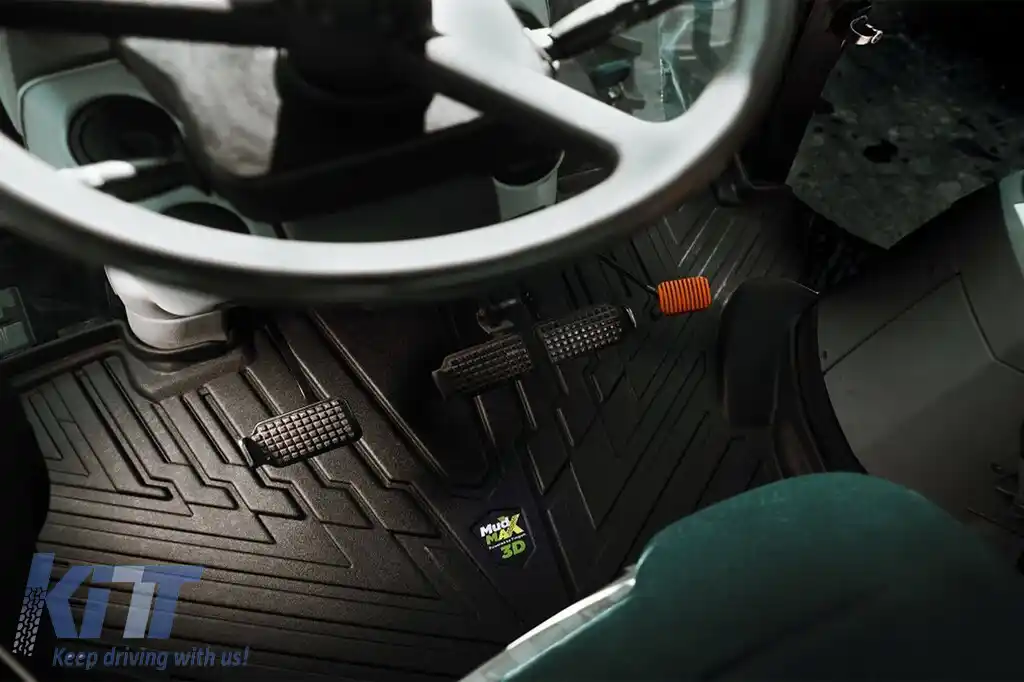 Mănuși de cauciuc pentru tractor din seria Frogum 3D MudMax, potrivite pentru John Deere Seria 6M 6135M, 6145M și 6155M după 2022, set dintr-o bucată, culoare neagră-image-6232527