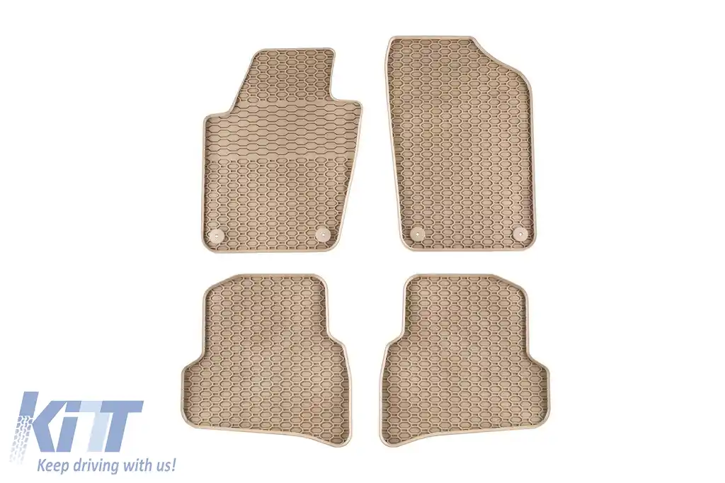 Mănuși de cauciuc specifice de la Geyer & Hosaja potrivite pentru VW Polo 2009-2017, Skoda Fabia după 2014, Seat Ibiza 2008-2017, set de 4 piese, culoare bej