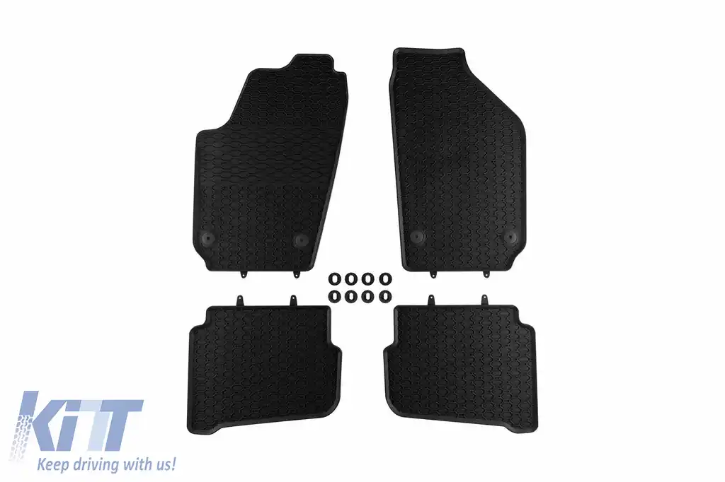 Mănuși de cauciuc specifice de la Geyer & Hosaja potrivite pentru Volkswagen Polo 2001-2009, Fox 2005-2010, Skoda Fabia 1999-2008, Seat Ibiza, Cordoba 2002-2008, set de 4 piese, culoare neagră-image-6229671
