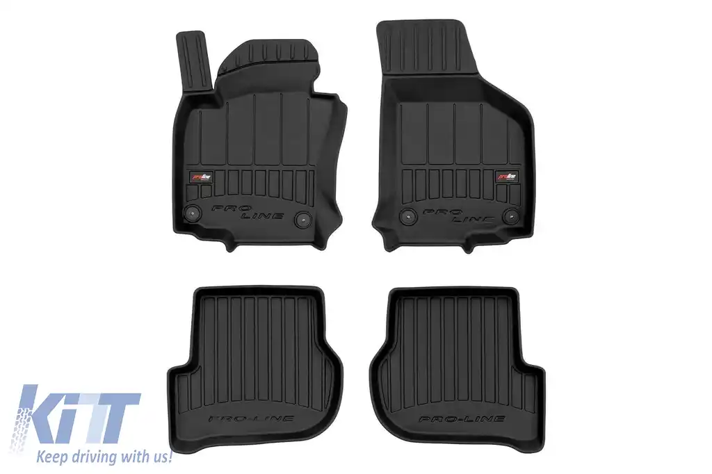 Mănuși de cauciuc specifice din seria Frogum 3D ProLine, potrivite pentru Volkswagen Golf V 2003-2008, Jetta 2005-2010, set de 4 piese, culoare neagră, cu garanție de 24 de luni