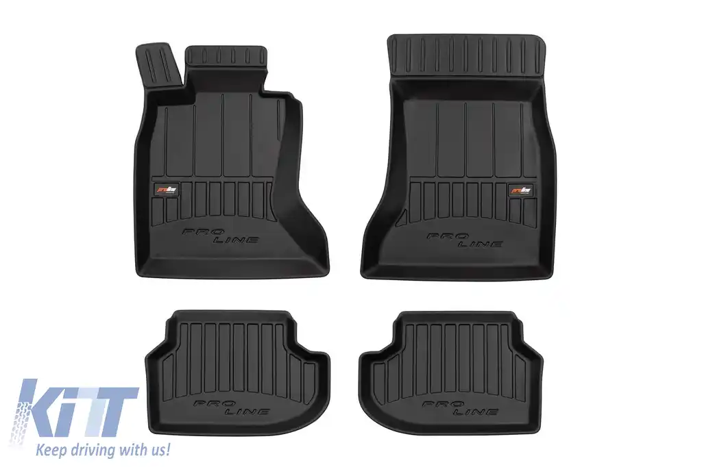 Mănuși de cauciuc specifice din seria Frogum 3D ProLine, potrivite pentru BMW Seria 5 F10, F11 2011-2015 X-Drive, set de 4 piese, culoare neagră, cu garanție de 24 de luni