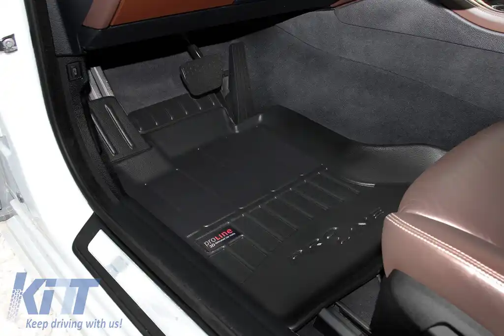 Mănuși de cauciuc specifice din seria Frogum 3D ProLine, potrivite pentru BMW Seria 5 F10, F11 2011-2015 X-Drive, set de 4 piese, culoare neagră, cu garanție de 24 de luni-image-6220923