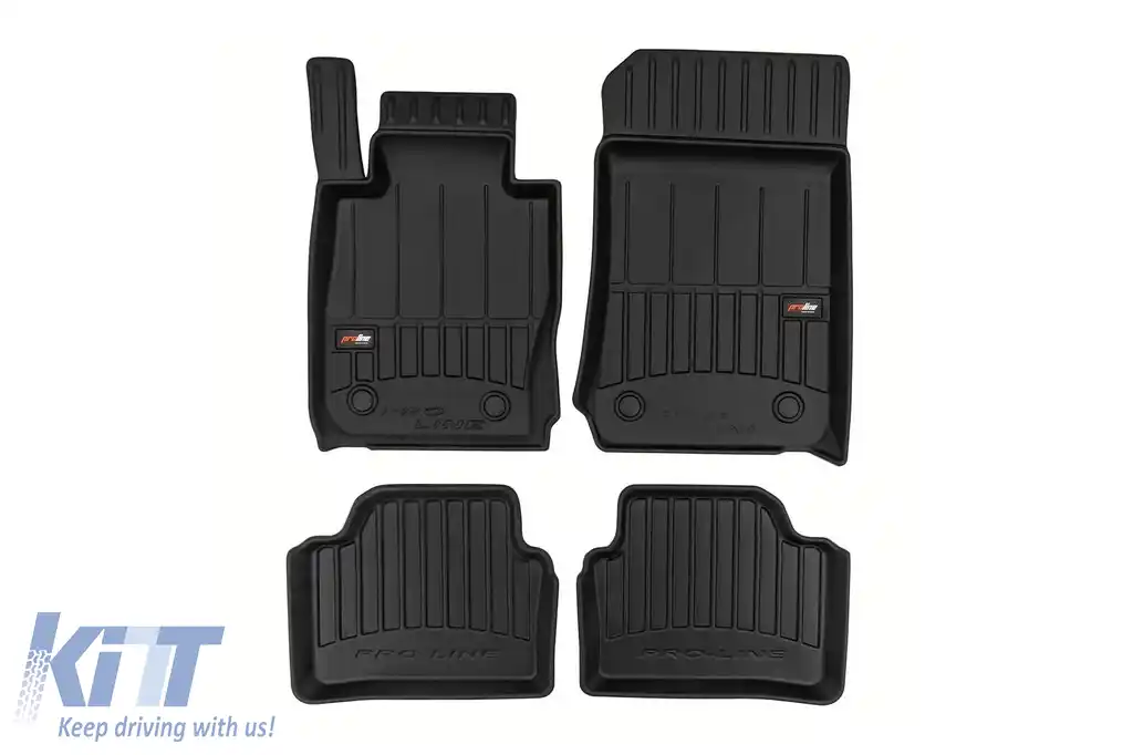 Mănuși de cauciuc specifice din seria Frogum 3D ProLine, potrivite pentru BMW Seria 3 E90 sedan, E91 wagon 2004-2012 xDrive, set de 4 piese, culoare neagră, cu garanție de 24 de luni