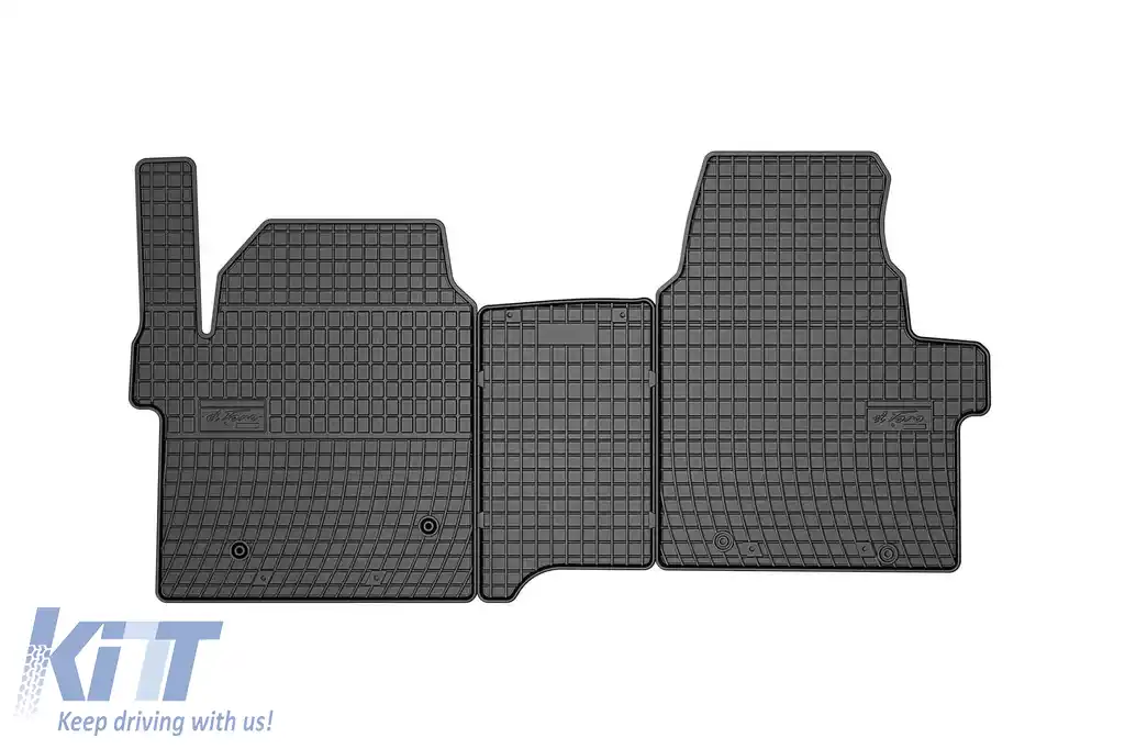 Mănuși de cauciuc specifice din seria Frogum El Toro, potrivite pentru Ford Transit Custom după 2023, pentru scaunele din prima linie, set de 3 piese, culoare neagră