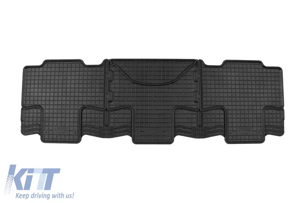 Mănuși de cauciuc specifice potrivite pentru VW T7 Multivan după 2022, rândul trei, set de 3 piese, culoare neagră