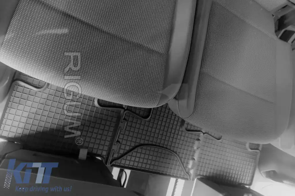 Mănuși de cauciuc specifice potrivite pentru VW T7 Multivan după 2022, rândul trei, set de 3 piese, culoare neagră-image-6250101