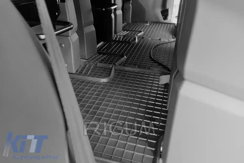 Mănuși de cauciuc specifice potrivite pentru VW T7 Multivan după 2022, rândul trei, set de 3 piese, culoare neagră-image-6250102