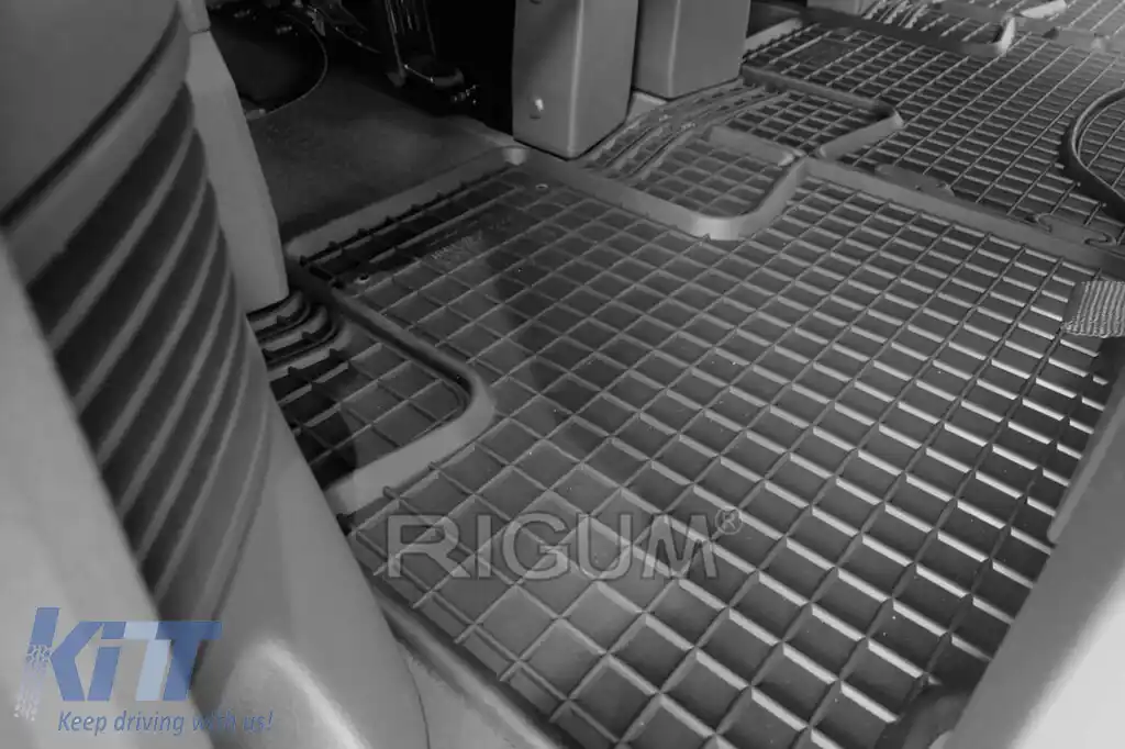 Mănuși de cauciuc specifice potrivite pentru VW T7 Multivan după 2022, rândul trei, set de 3 piese, culoare neagră-image-6250103