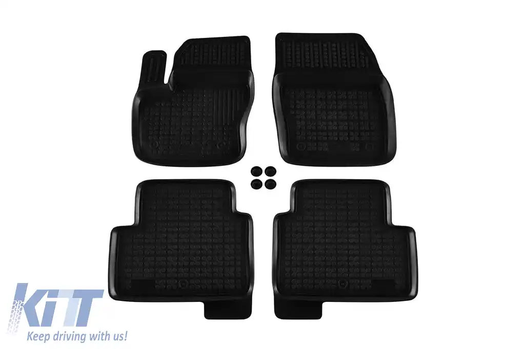 Mănuși de cauciuc specifice potrivite pentru Ford Kuga 2012-2019, set de 4 piese, culoare neagră