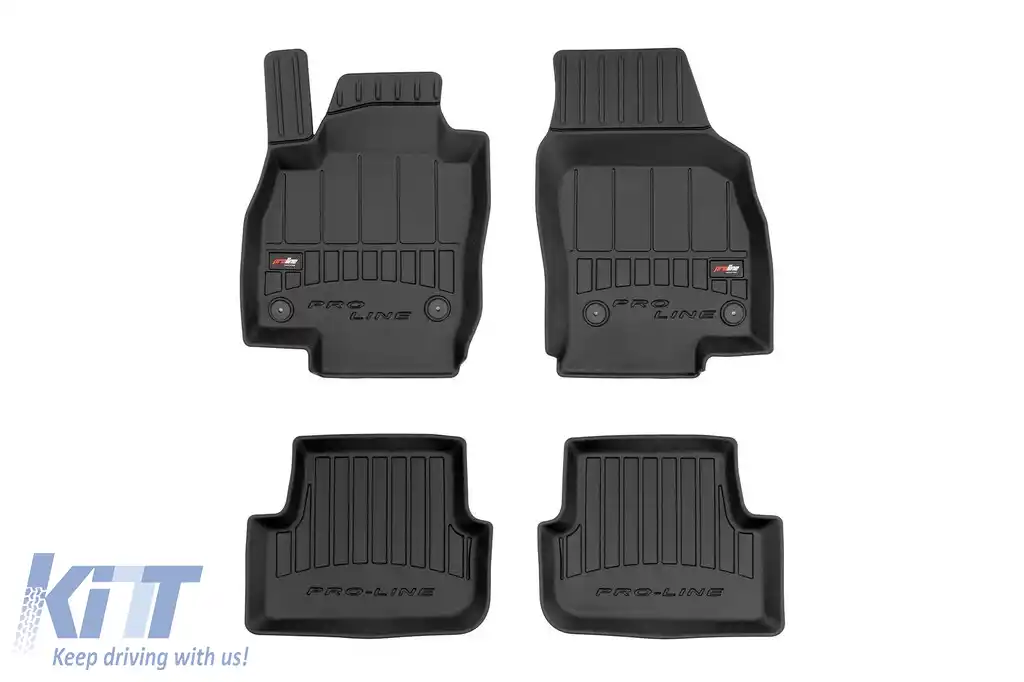 Mănuși de cauciuc specifice, potrivite pentru Volkswagen Polo VI, Seat Ibiza, Seat Arona după 2017, Skoda Fabia după 2021, set de 4 piese, culoare neagră, cu garanție de 24 de luni