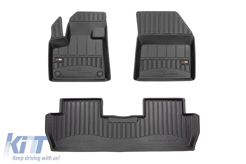 Mănuși de cauciuc specifice, potrivite pentru Peugeot 5008 după 2017, set de 3 piese, culoare neagră, cu garanție de 24 de luni