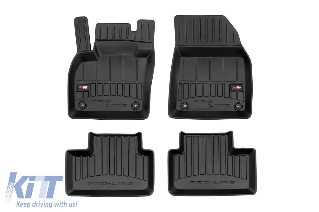 Mănuși de cauciuc specifice potrivite pentru Volvo XC40 după 2017, set de 4 piese, culoare neagră, cu garanție de 24 de luni