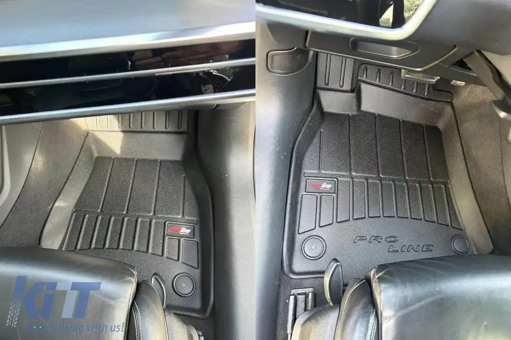 Mănuși de cauciuc specifice potrivite pentru Audi A6 după 2018, set de 4 piese, culoare neagră, cu garanție de 24 de luni-image-6221521