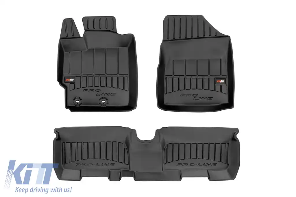 Mănuși de cauciuc specifice potrivite pentru Toyota Yaris 2005-2011, set de 3 piese, culoare neagră, cu garanție de 24 de luni-image-6221536