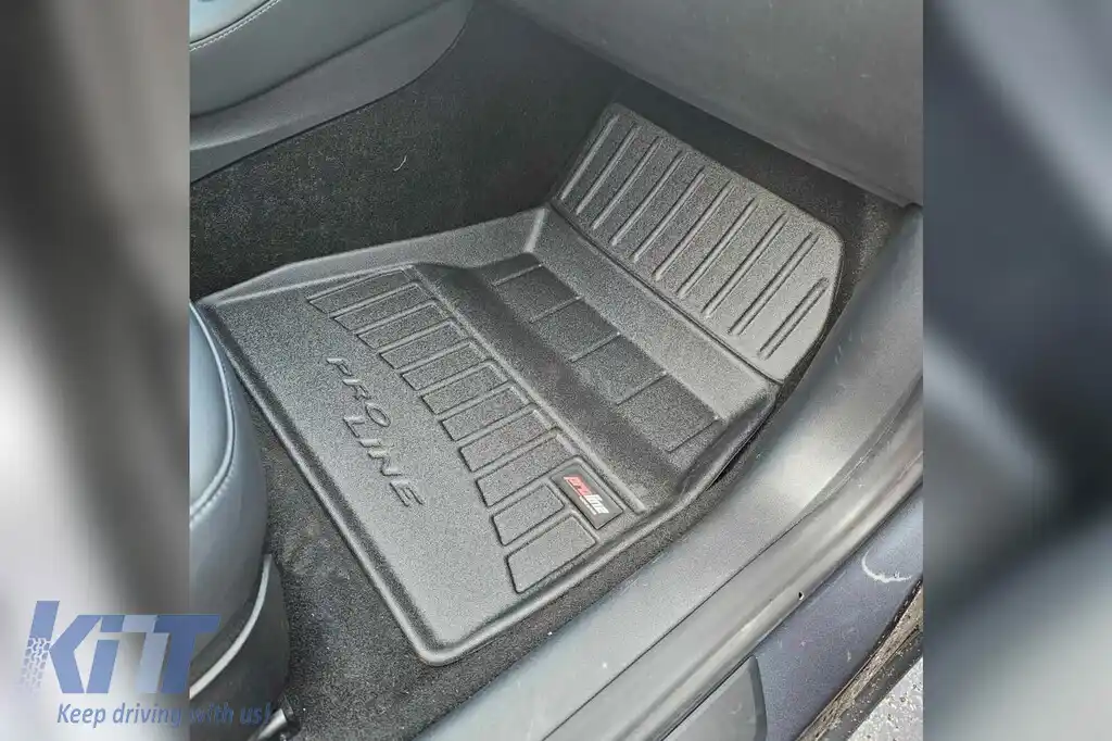 Mănuși de cauciuc specifice potrivite pentru Tesla Model 3 2017-2023 din seria Frogum 3D ProLine, set de 3 piese, culoare neagră, cu garanție de 24 de luni-image-6221653