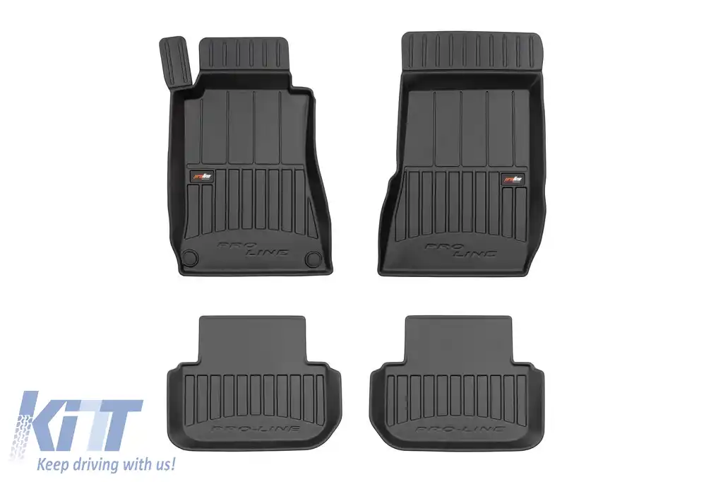 Mănuși de cauciuc specifice potrivite pentru Mercedes CLK C209 2002-2009, set de 4 piese, culoare neagră, cu garanție de 24 de luni