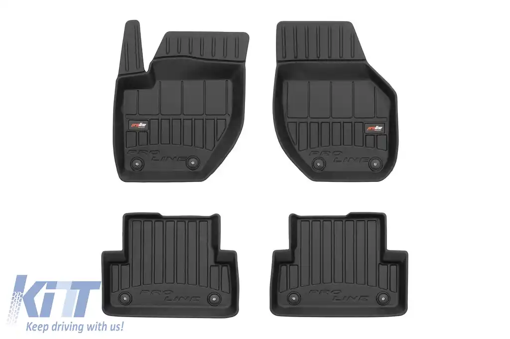 Mănuși de cauciuc specifice, potrivite pentru Volvo V40 2012-2019, set de 4 piese, culoare neagră, cu garanție de 24 de luni din seria Frogum 3D ProLine.
