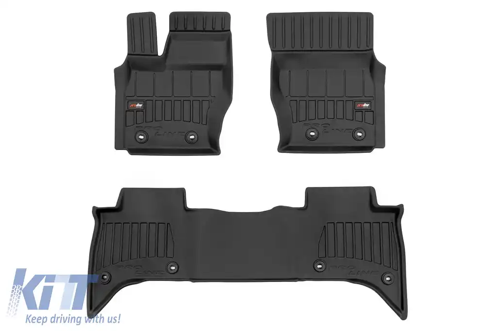 Mănuși de cauciuc specifice, potrivite pentru Range Rover IV 2012-2021, din seria Frogum 3D ProLine, set de 4 piese, culoare neagră, cu garanție de 24 de luni