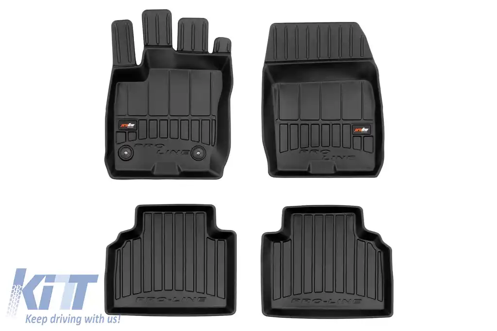 Mănuși de cauciuc specifice potrivite pentru Ford Tourneo Courier după 2014, set de 4 piese, culoare neagră, cu garanție de 24 de luni