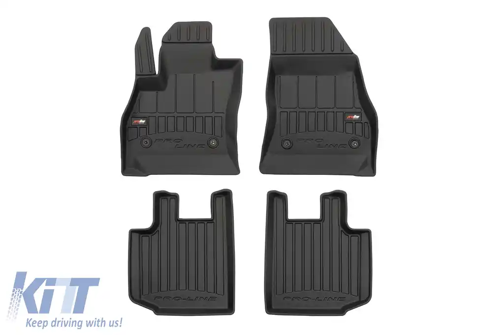 Mănuși de cauciuc specifice potrivite pentru Fiat 500L după 2012, set de 4 piese, culoare neagră, cu garanție de 24 de luni