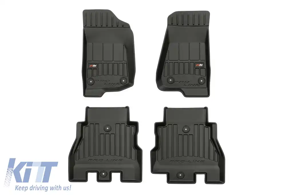 Mănuși de cauciuc specifice potrivite pentru Jeep Wrangler JL, Rubicon după 2017, versiunea cu 4 uși, 4 bucăți, culoare neagră, cu garanție de 24 de luni