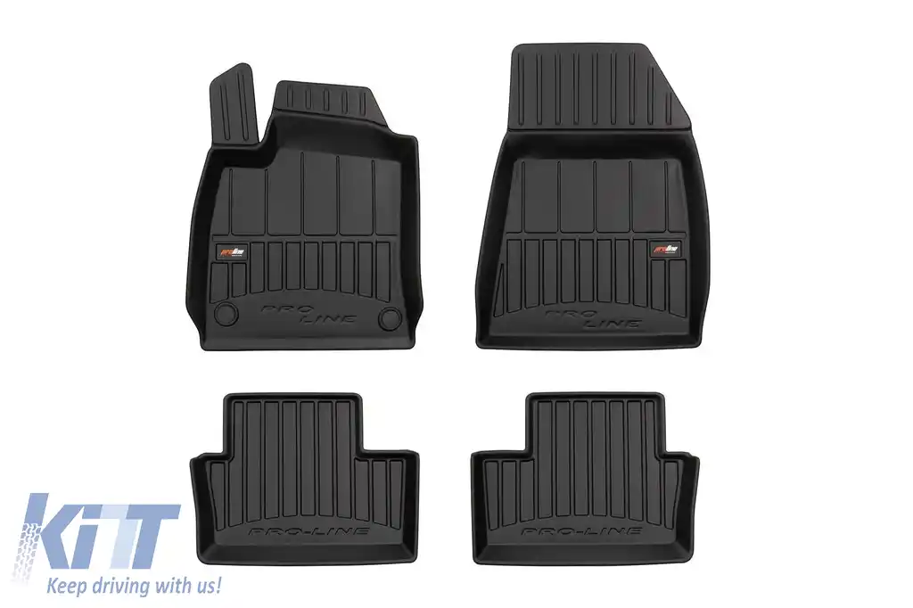 Mănuși de cauciuc specifice potrivite pentru seria Frogum 3D ProLine pentru Renault Clio după 2019, Mitsubishi Colt hatchback după 2023, set de 4 piese, culoare neagră, cu garanție de 24 de luni