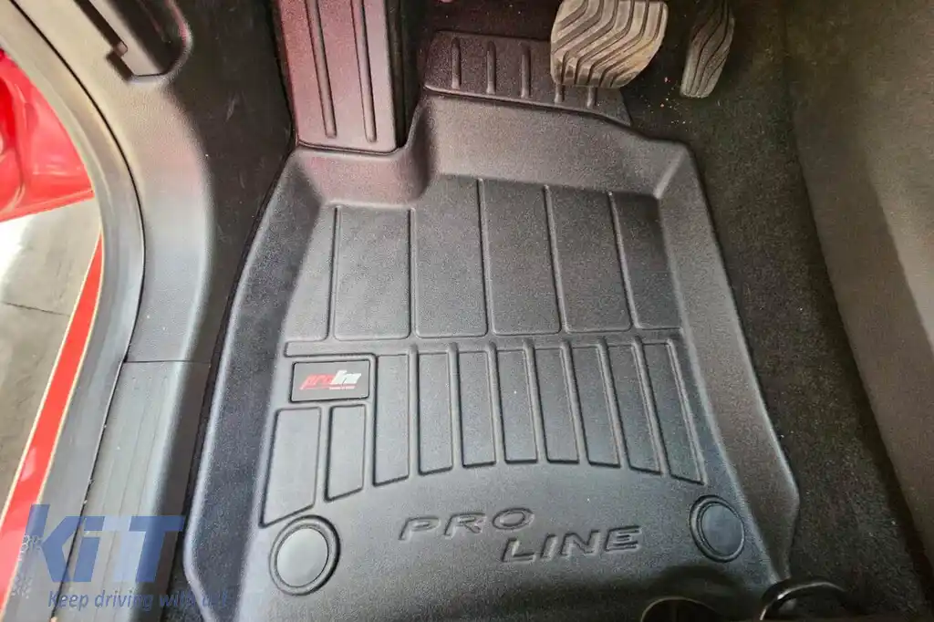 Mănuși de cauciuc specifice potrivite pentru seria Frogum 3D ProLine pentru Renault Clio după 2019, Mitsubishi Colt hatchback după 2023, set de 4 piese, culoare neagră, cu garanție de 24 de luni-image-6222243