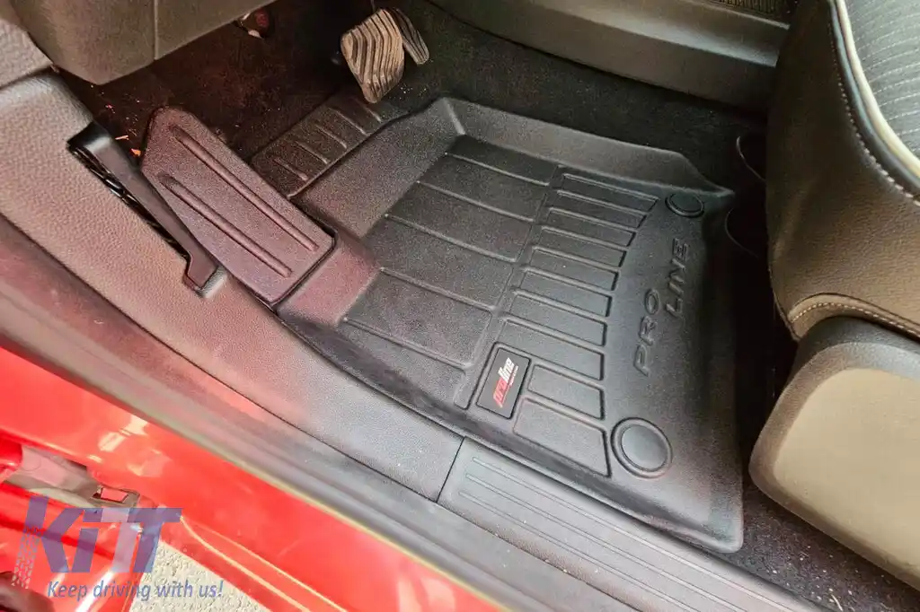 Mănuși de cauciuc specifice potrivite pentru seria Frogum 3D ProLine pentru Renault Clio după 2019, Mitsubishi Colt hatchback după 2023, set de 4 piese, culoare neagră, cu garanție de 24 de luni-image-6222244