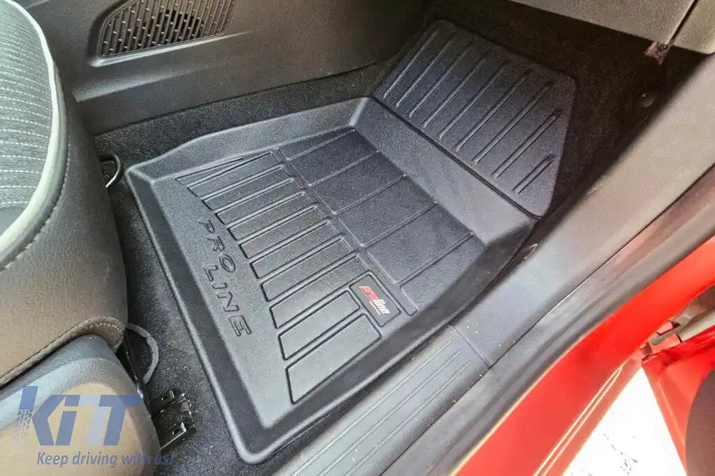 Mănuși de cauciuc specifice potrivite pentru seria Frogum 3D ProLine pentru Renault Clio după 2019, Mitsubishi Colt hatchback după 2023, set de 4 piese, culoare neagră, cu garanție de 24 de luni-image-6222246