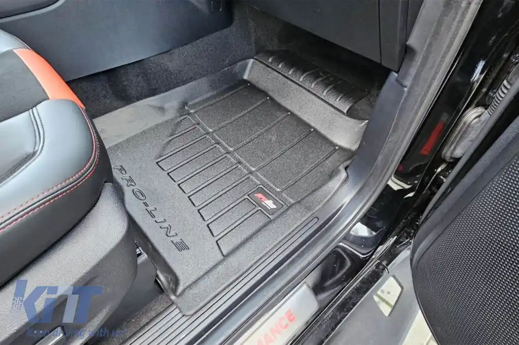 Mănuși de cauciuc specifice, potrivite pentru Ford Ranger pick-up, Volkswagen Amarok după 2022, set de 4 piese, culoare neagră, cu garanție de 24 de luni-image-6222346