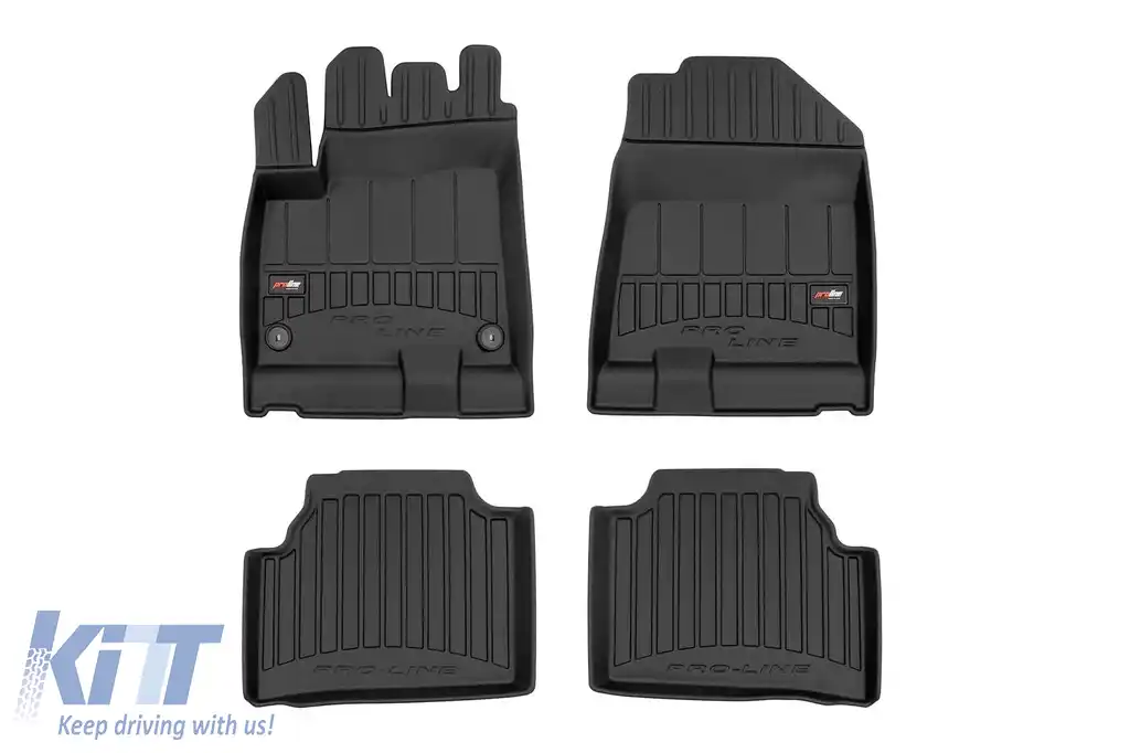 Mănuși de cauciuc specifice, potrivite pentru KIA E-Niro după 2018, set de 4 piese, culoare neagră, cu garanție de 24 de luni