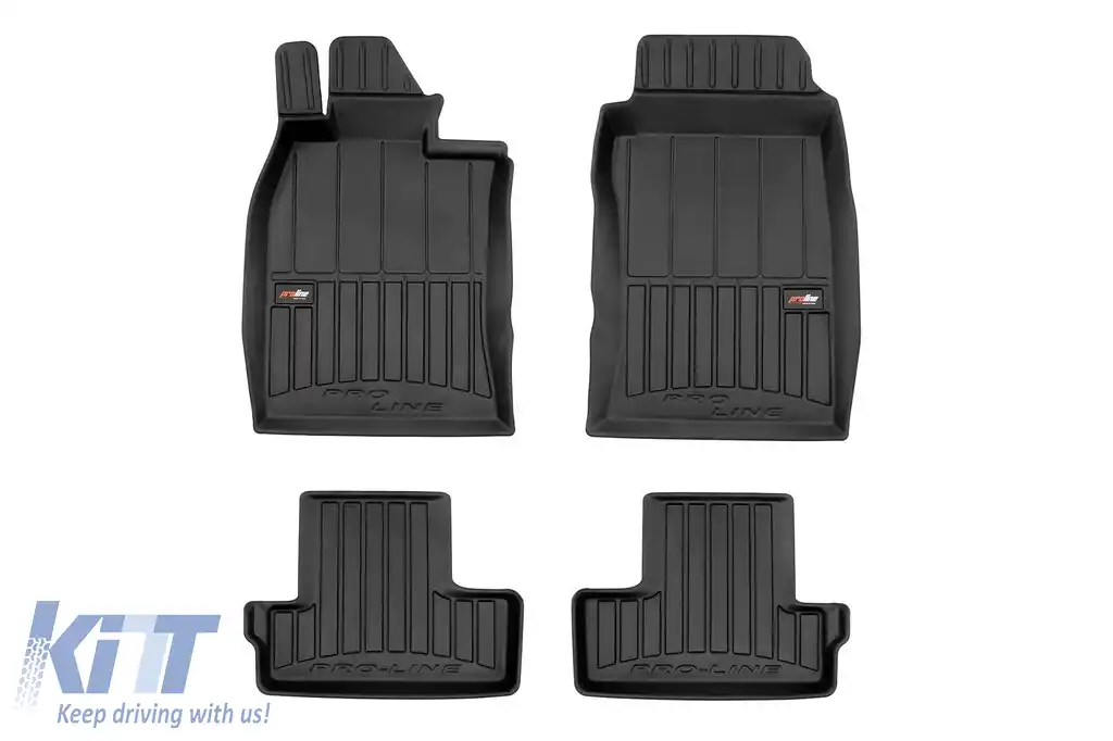 Mănuși de cauciuc specifice potrivite pentru Mini One hatchback R50 2001-2006, set de 4 piese, culoare neagră, cu garanție de 24 de luni din seria Frogum 3D ProLine.