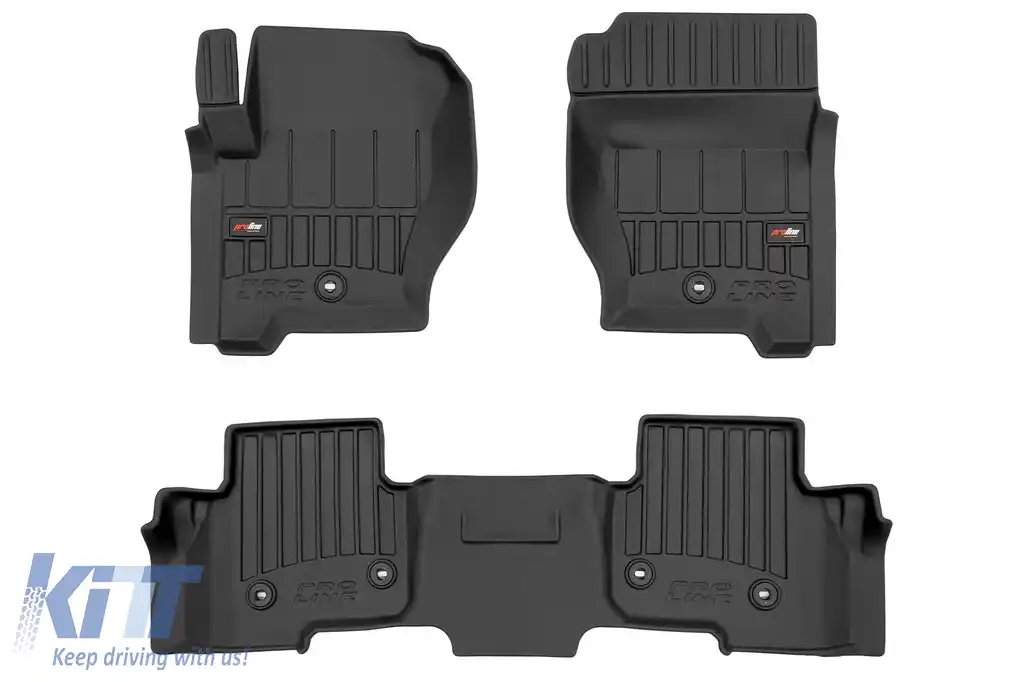 Mănuși de cauciuc specifice potrivite pentru Land Rover Discovery 4 2009-2016 din seria Frogum 3D ProLine, set de 3 piese, culoare neagră, cu garanție de 24 de luni