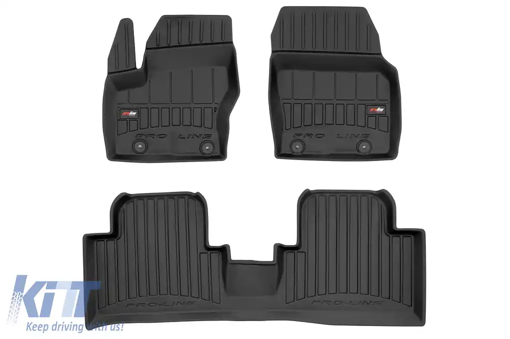Mănuși de cauciuc specifice, potrivite pentru Ford Grand C-Max II 2010-2019, set de 3 piese, culoare neagră, cu garanție de 24 de luni din seria Frogum 3D ProLine.-image-6222867