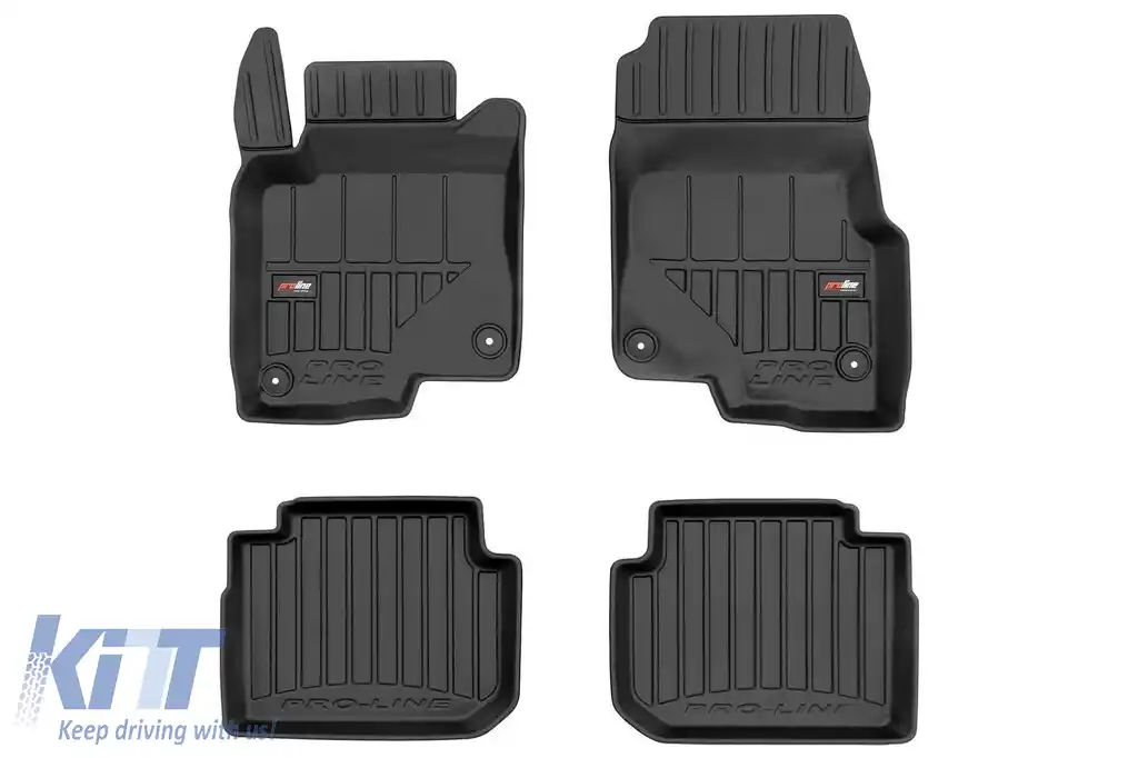 Mănuși de cauciuc specifice potrivite pentru Smart ForFour 454 2004-2006, set de 4 piese, culoare neagră, cu garanție de 24 de luni