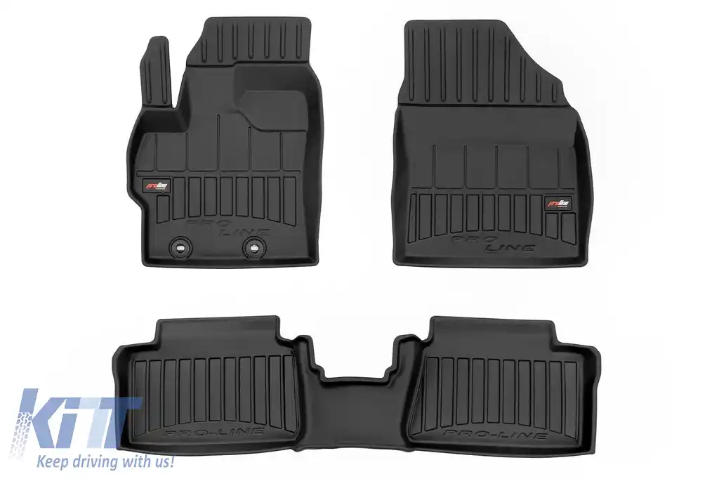 Mănuși de cauciuc specifice, potrivite pentru seria Frogum 3D ProLine pentru Toyota Yaris IV Hybrid după 2019, Yaris Cross după 2020, Mazda 2 Hybrid după 2022, set de 4 piese, culoare neagră, cu garan