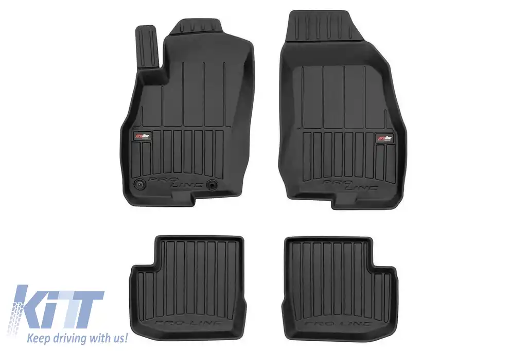 Mănuși de cauciuc specifice potrivite pentru Fiat Punto EVO 5 uși 2005-2018, set de 4 piese, culoare neagră, cu garanție de 24 de luni