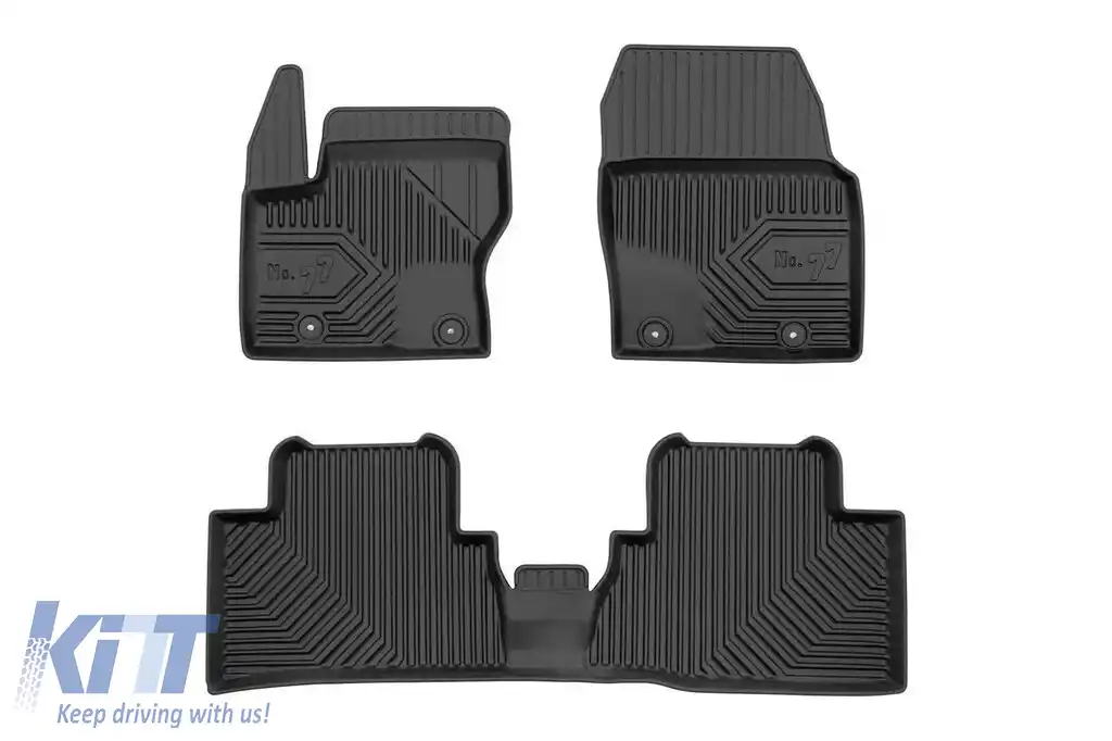 Mănuși de cauciuc specifice potrivite pentru Ford Grand C-max 2010-2019, set de 3 piese, culoare neagră din seria Frogum Nr. 77