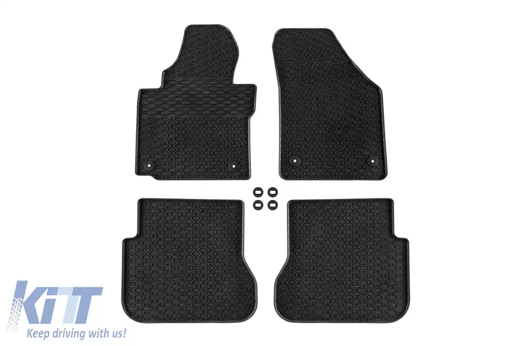 Mănuși de cauciuc specifice, potrivite pentru VW Caddy 2004-2020, set de 4 piese, culoare neagră