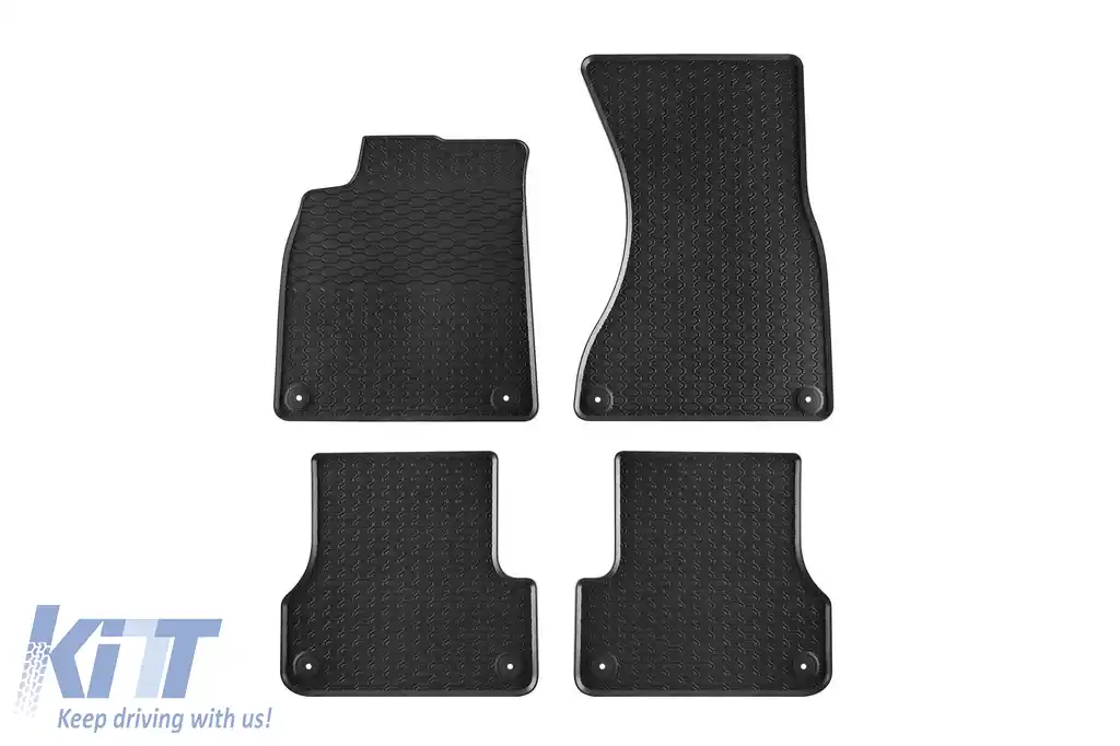 Mănuși de cauciuc specifice potrivite pentru Audi A6 C7 sedan, wagon 2010-2018, A7 Sportback 2010-2017, set de 4 piese, culoare neagră