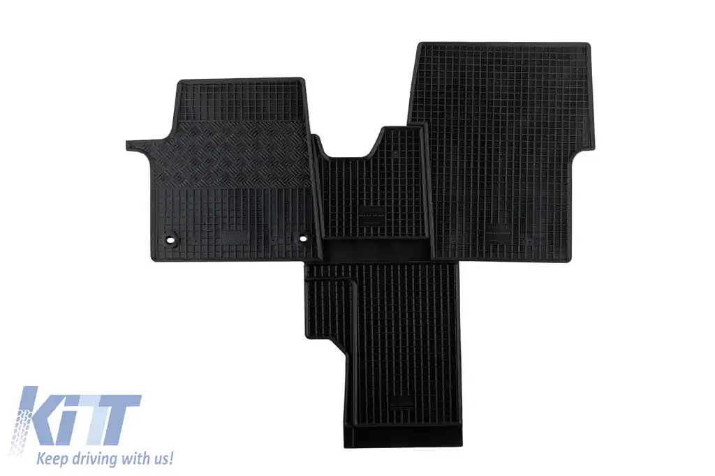 Mănuși de cauciuc specifice potrivite pentru Citroen Spacetourer, Peugeot Traveller, Toyota Proace Verso cu tunel după 2016, Opel Zafira Life cu tunel după 2019, 2 locuri, set de 4 piese, culoare neag