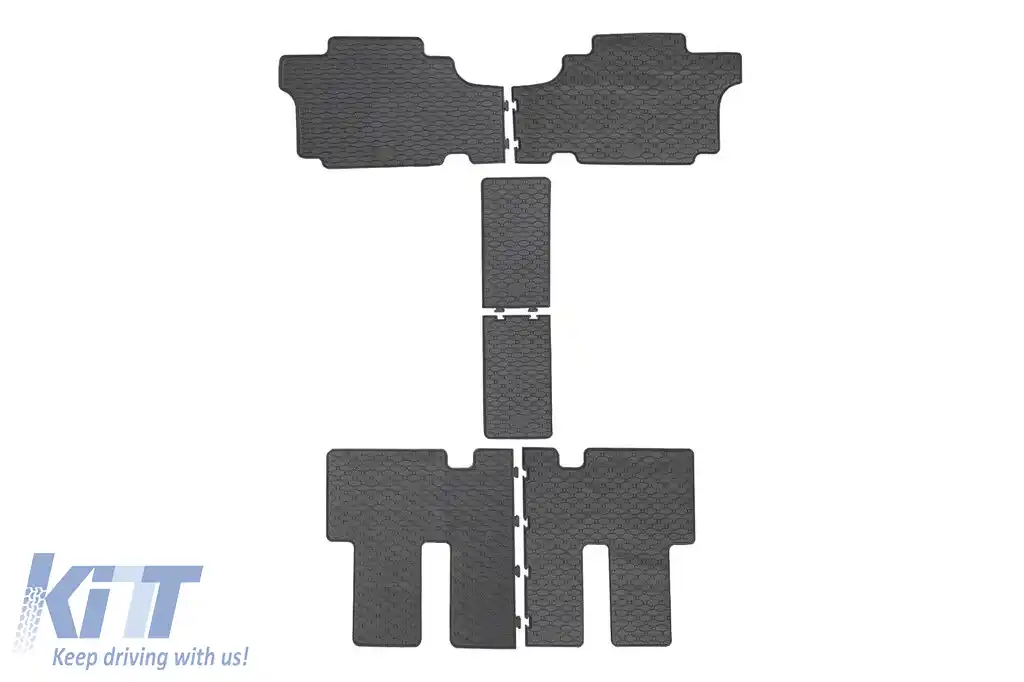 Mănuși de cauciuc specifice potrivite pentru Hyundai Staria rândul doi+trei 7 locuri după 2022, 6 piese, negru