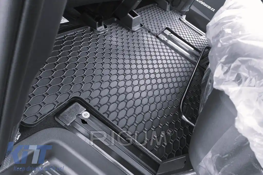 Mănuși de cauciuc specifice potrivite pentru Hyundai Staria rândul doi+trei 9 locuri după 2022, set de 4 piese, culoare neagră-image-6229401