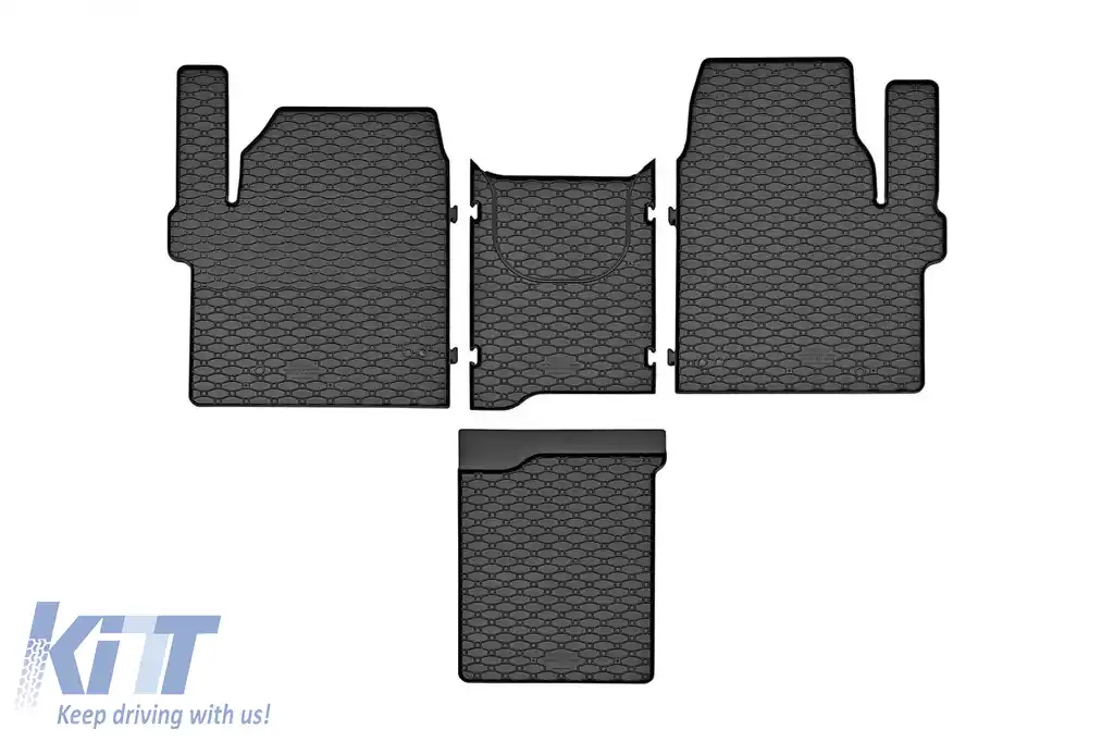 Mănuși de cauciuc specifice potrivite pentru Ford Tourneo Custom, Transit Custom după 2024, Volkswagen T7 Caravelle după 2025, 2 locuri, set de 4 piese, culoare neagră-image-6229497
