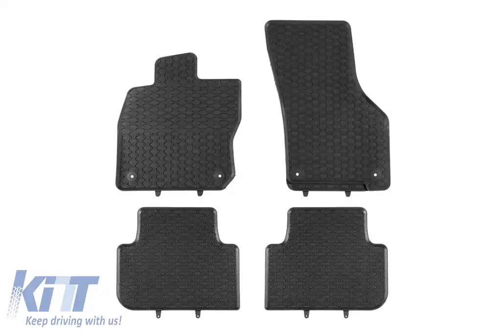 Mănuși de cauciuc specifice potrivite pentru Geyer & Hosaja Seat Leon, Volkswagen Golf VIII eTSI MHeV, Skoda Octavia e-Tec MHeV wagon după 2020, set de 4 piese, culoare neagră