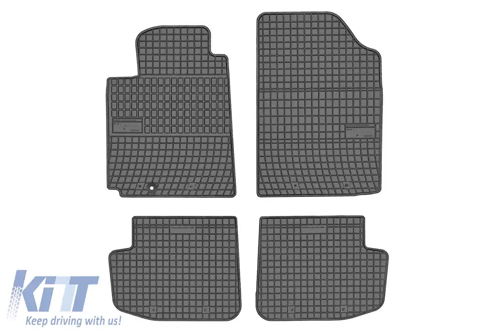 Mănuși de cauciuc specifice potrivite pentru Toyota Yaris 1999-2005 cu 3 uși, set de 4 piese, culoare neagră