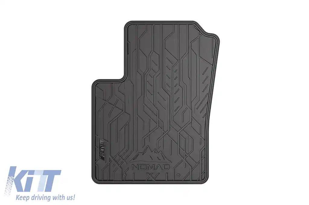 Mănuși din cauciuc frontale specifice, potrivite pentru seria Frogum NOMAD pentru Fiat 500, 500 C după 2007, Fiat Panda 2003-2012, Ford Ka 2008-2016, set de 2 piese, culoare neagră-image-6256362