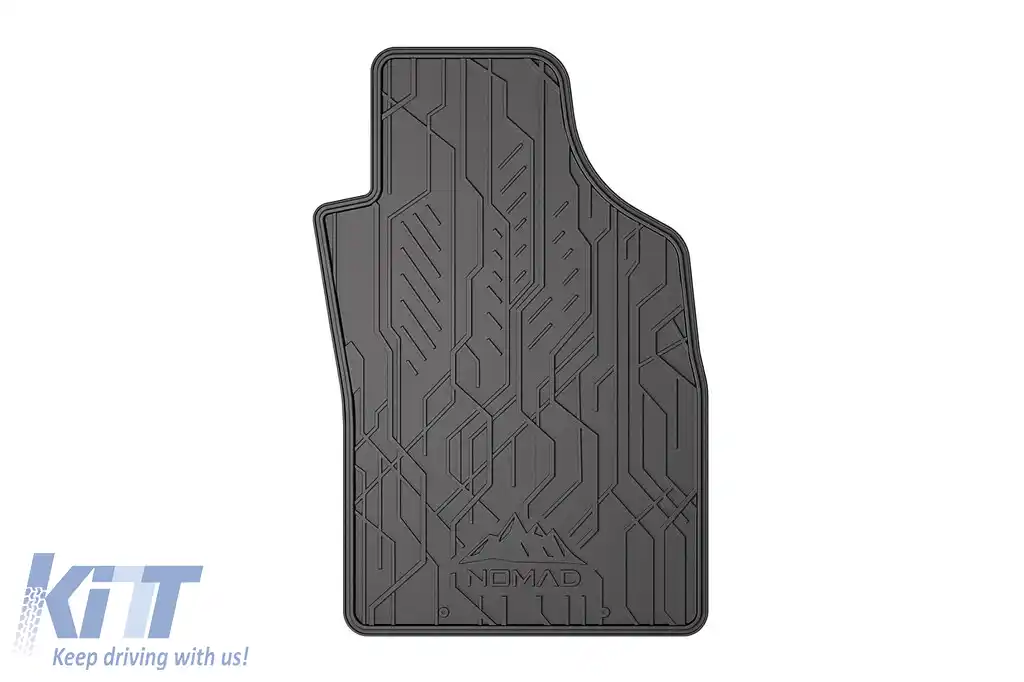 Mănuși din cauciuc frontale specifice, potrivite pentru seria Frogum NOMAD pentru Fiat 500, 500 C după 2007, Fiat Panda 2003-2012, Ford Ka 2008-2016, set de 2 piese, culoare neagră-image-6256363