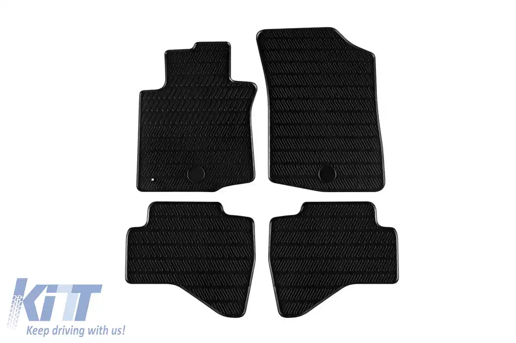 Mănuși din cauciuc Gumarny Zubri potrivite pentru Peugeot 107 2005-2014, 108 2014-2021, Citroen C1, Toyota Aygo 2005-2014, set de 4 piese, culoare neagră-image-6251570