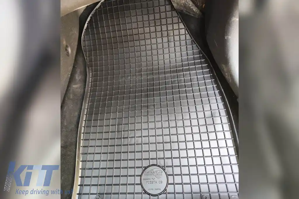 Mănuși din cauciuc Gumarny Zubri potrivite pentru Ford Fiesta 2009-2016, Fusion 2005-2012, set de 4 piese, culoare neagră-image-6251786